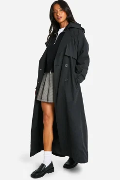 boohoo Petite Trench-Coat Double Boutonnage Oversize Peached<Femme Manteaux Et Vestes D’Automne|Vestes & Manteaux