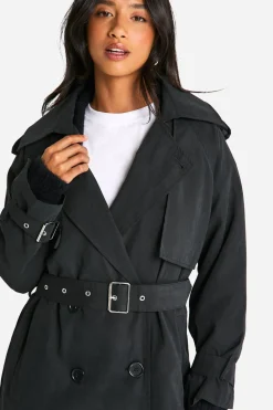 boohoo Petite Trench-Coat Double Boutonnage Oversize Peached<Femme Manteaux Et Vestes D’Automne|Vestes & Manteaux