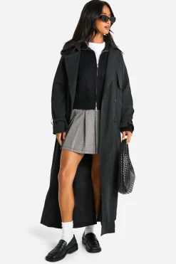 boohoo Petite Trench-Coat Double Boutonnage Oversize Peached<Femme Manteaux Et Vestes D’Automne|Vestes & Manteaux