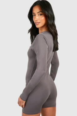 Petite Unitard à manches longues en jersey effet pêche super doux