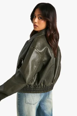 boohoo Petite Veste Bomber en synthétique Look Vintage<Femme Vestes & Manteaux|Bombers