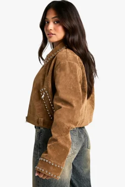 Petite veste en synthétique avec détails cloutés