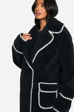 Petite Veste Teddy Longline à point de recouvrement