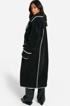 Petite Veste Teddy Longline à point de recouvrement