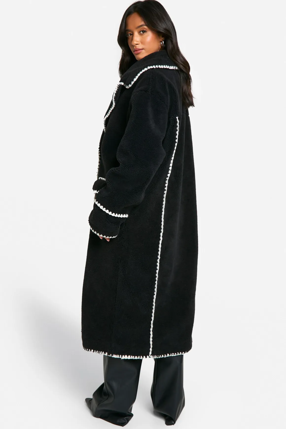 Petite Veste Teddy Longline à point de recouvrement