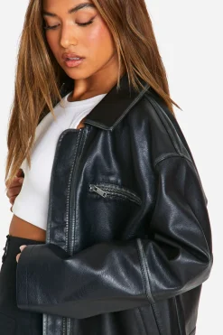 Petite Vintage Look Veste en synthétique Zippée