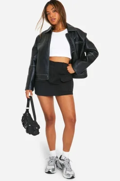 Petite Vintage Look Veste en synthétique Zippée