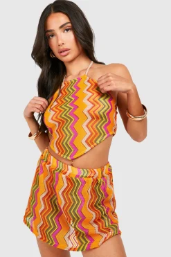 Petite Zig Zag Beach Mini Skirt