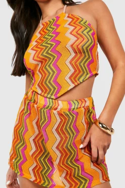 Petite Zig Zag Beach Mini Skirt