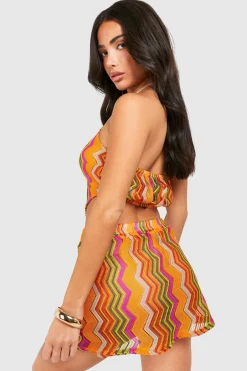 Petite Zig Zag Beach Mini Skirt