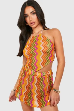 Petite Zig Zag Beach Mini Skirt