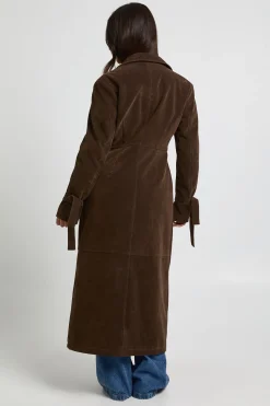 Petit manteau long cintré en synthétique