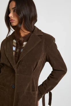 Petit manteau long cintré en synthétique