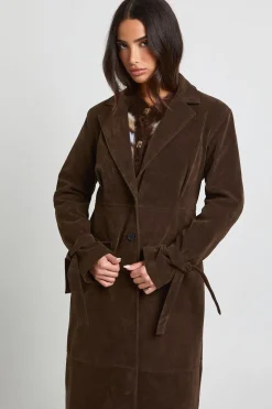 Petit manteau long cintré en synthétique