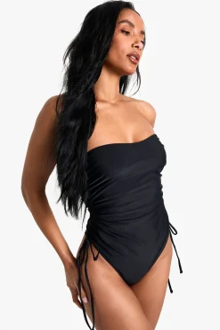 boohoo Petits essentiels pour maillots de bain – Maillot froncé<Femme Maillots De Bain|Tenues De Plage