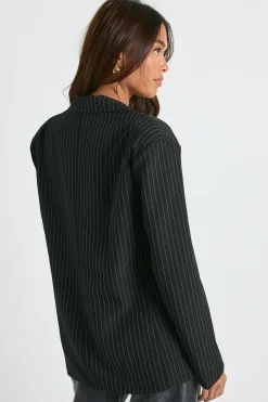 Pinstripe Oversized Boxy Fit Blazer