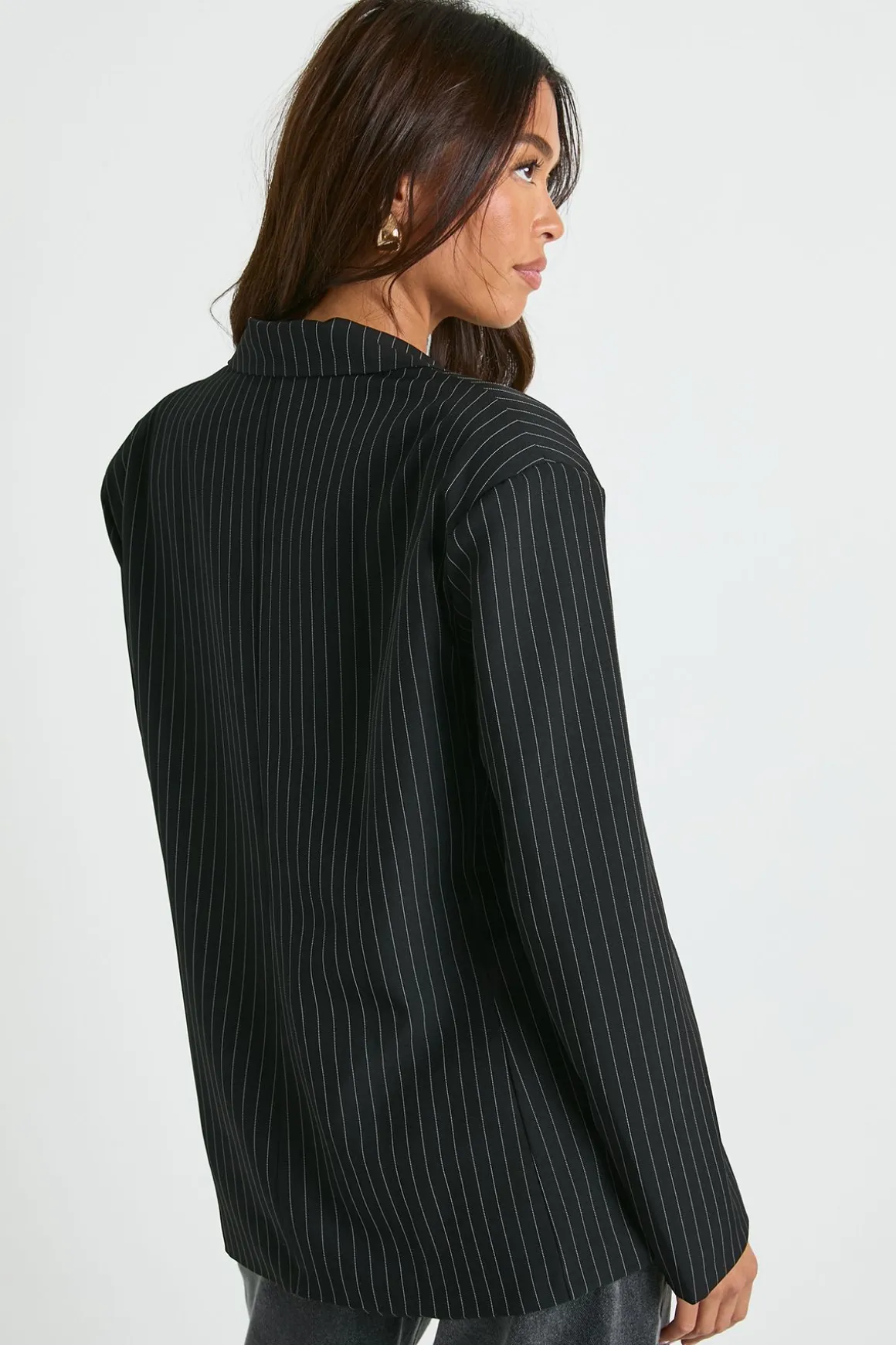 Pinstripe Oversized Boxy Fit Blazer