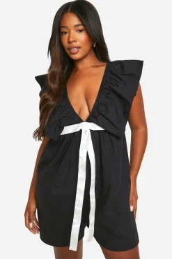 Playsuit en coton avec détail nœud
