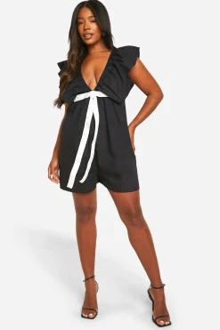 Playsuit en coton avec détail nœud