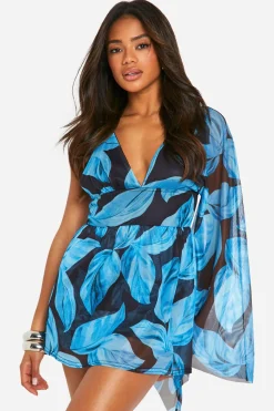 boohoo Playsuit jupe en mesh à imprimé feuille doublé<Femme Combinaisons Et Combishorts