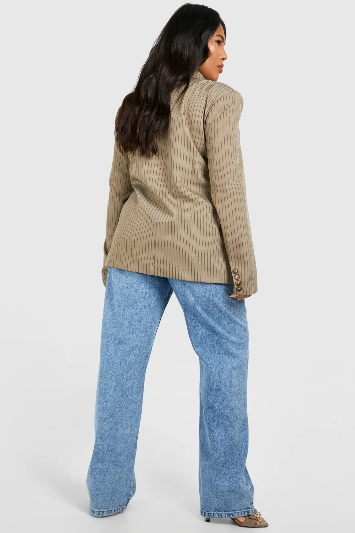 Plus Acid Wash Jean Droit Grande Taille