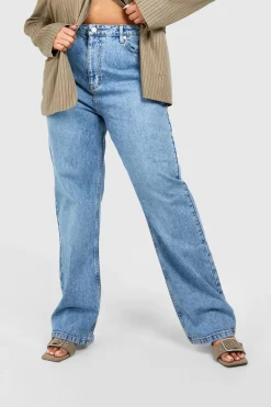 Plus Acid Wash Jean Droit Grande Taille