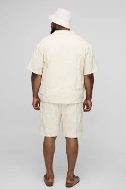 boohooMAN Plus Applique Twill Revere Oversized Shirt<Homme Chemises Grande Taille|Chemises