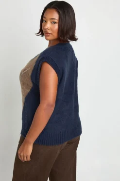 Plus Argyle Gilet Tricoté