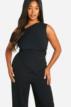 boohoo Plus Asymmetric Top & Trouser Co Ord<Femme Ensembles