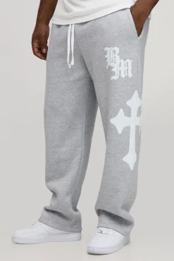 Plus Baggy Gothic BM Joggers à imprimé croisé