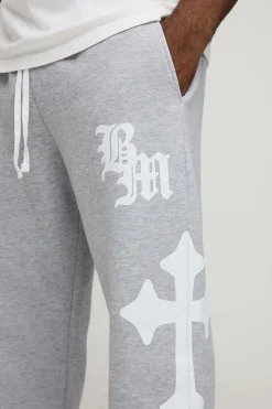 Plus Baggy Gothic BM Joggers à imprimé croisé