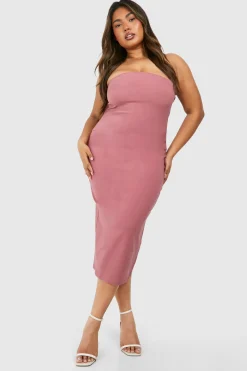 Plus Bandeau Bengaline Midi Dress