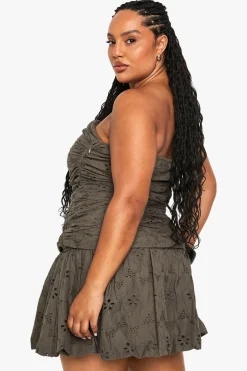 Plus Bandeau Broderie Robe Skater