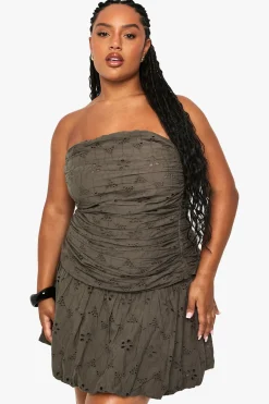 Plus Bandeau Broderie Robe Skater
