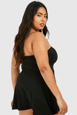 boohoo Plus Bandeau Robe Mini Skater<Femme Robes Moulantes|Robes