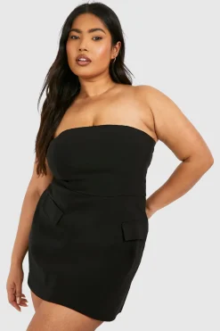 boohoo Plus Bandeau Robe Mini Skater<Femme Robes Moulantes|Robes