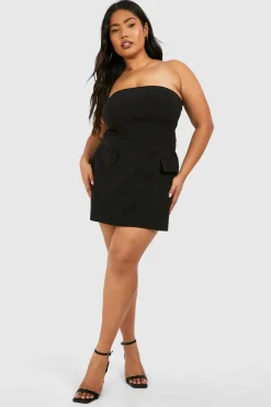 boohoo Plus Bandeau Robe Mini Skater<Femme Robes Moulantes|Robes