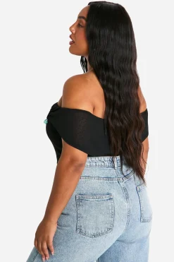 Plus Bardot Top à Finitions Détaillées