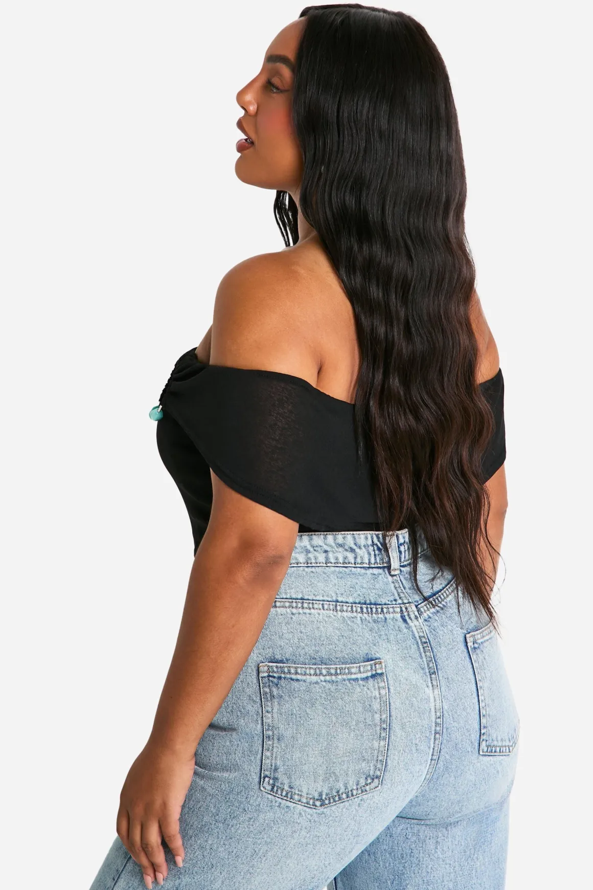 Plus Bardot Top à Finitions Détaillées
