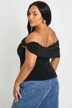 boohoo Plus Bardot Twist Top à épaules dénudées<Femme Tops