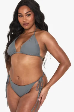 Plus Bas de Bikini Triangle pour Tailles Plus à Nouer sur le Côté