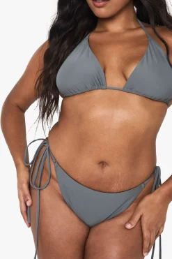 Plus Bas de Bikini Triangle pour Tailles Plus à Nouer sur le Côté