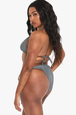 Plus Bas de Bikini Triangle pour Tailles Plus à Nouer sur le Côté
