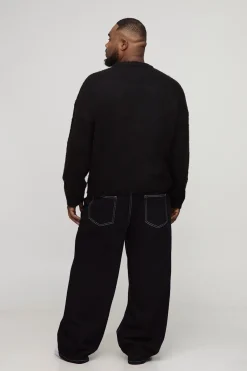 Plus Basic Boxy Fit Pull Tricoté Brossé