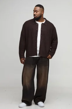 Plus Basic Chemise Tricotée Brossée Boxy