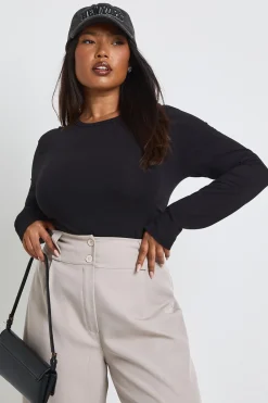boohoo Plus Basic Haut ajusté à manches longues et coupe allongée<Femme Basiques|Tops