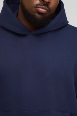 boohooMAN Plus Basic – Hoodie oversize, carré et à enfiler<Homme Tout Afficher|Sweats À Capuche Grande Taille