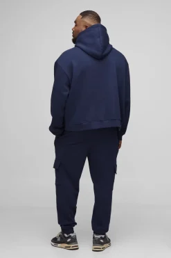 boohooMAN Plus Basic – Hoodie oversize, carré et à enfiler<Homme Tout Afficher|Sweats À Capuche Grande Taille