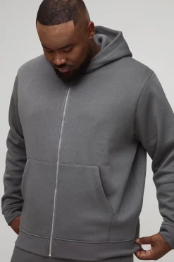 Plus Basic Hoodie Zippé Oversize