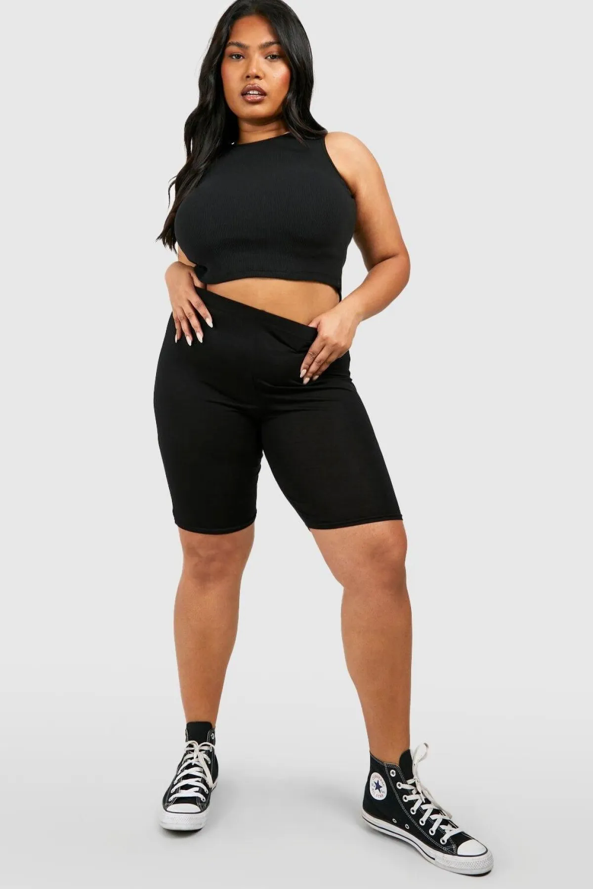 boohoo Plus Basic Jersey Longline Cycling Shorts<Femme Basiques|Looks De Rentrée